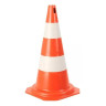 10 Cones De Sinalização Pvc 50cm Laranja E Branco Transito